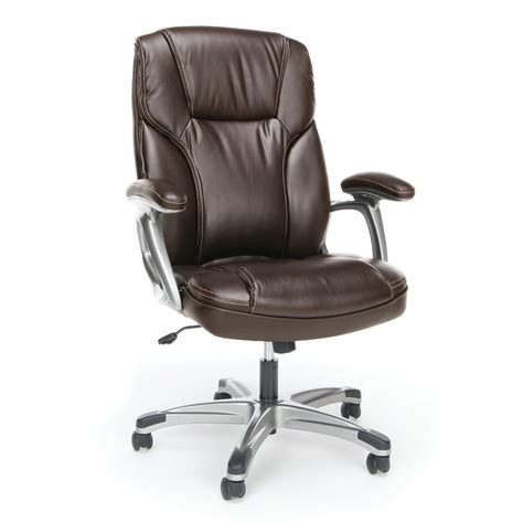 Essentials High-Back Leather Executive Office/Computer Chair with Arms ...