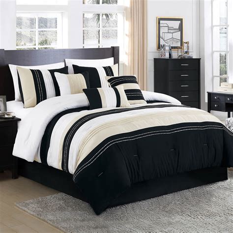 7-Piece Jasper Multicolor Striped Comforter Set, King