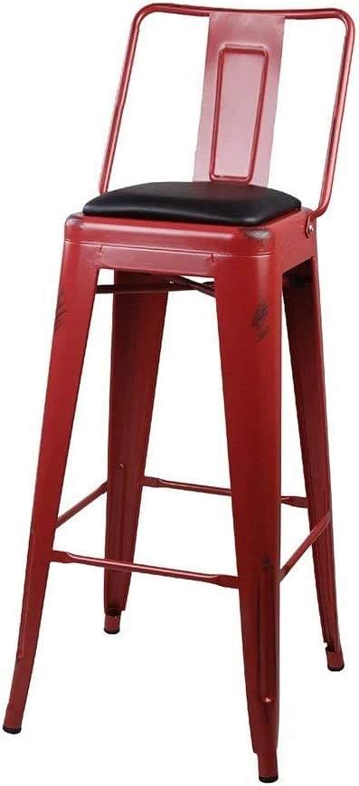 Buy GIA 30-Inch Bar Height Middle Back Metal Stool Chair with Wood Seat ...