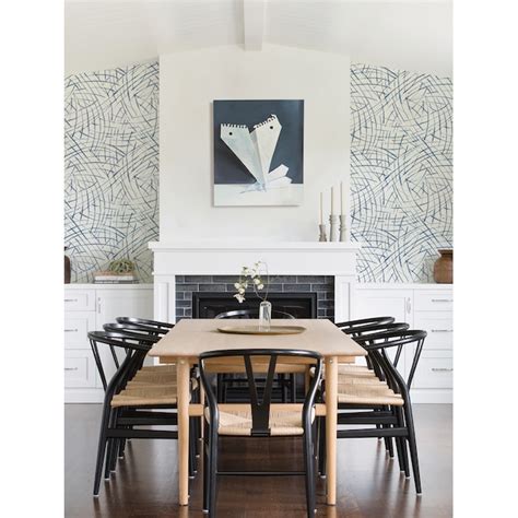 NuWallpaper 30.75-sq ft Blue Vinyl Geometric Self-adhesive Peel and ...