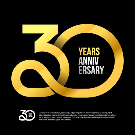 30 Th Anniversary Numbers Modern Gold Concept Logo. 30 Years Logotype. 30 Years Design Template ...