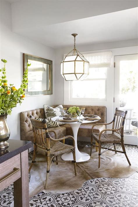 dining room table with banquette