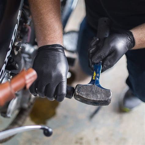 Buy Gloveworks HD 6 mil Black Nitrile Disposable Industrial Gloves with ...