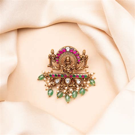 Pure 92.5 Silver, Gold Plated Gauri Padma Pendant – Shobitam India