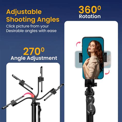 Portronics Lumistick Pro POR 2064 Selfie Stick Tripod with Bluetooth R ...