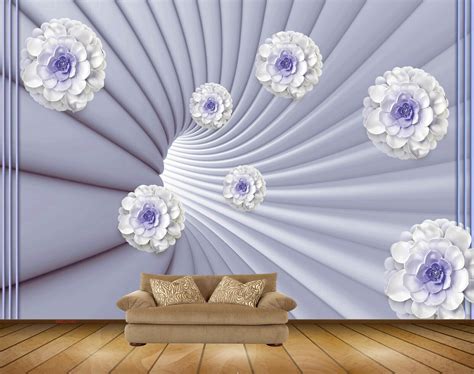 Avikalp MWZ1140 Puple White Flowers 3D HD Wallpaper – Avikalp ...