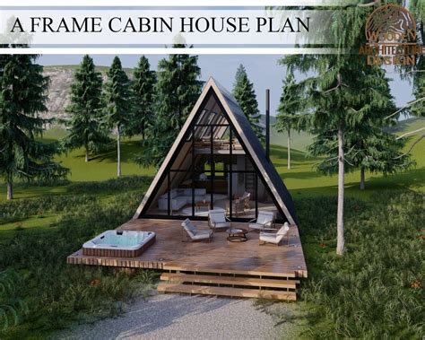 Buy A Frame Cabin House Plan 1 Bedroom 1 Bathroom 896.6 Sq.ft Online in ...