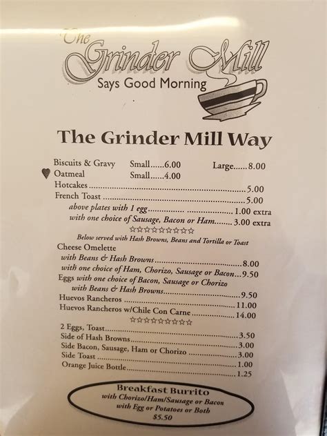 Grinder Mill Menu Silver City Nm at Maddison Grosse blog