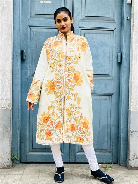 Kashmiri stitch long jacket