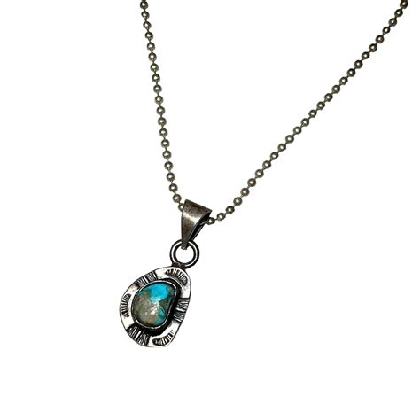 vintage silver turquoise pendant necklace | NOIR ONLINE
