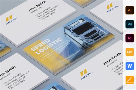 Trucking Logistics Business Card | Business Card Templates ~ Creative ...