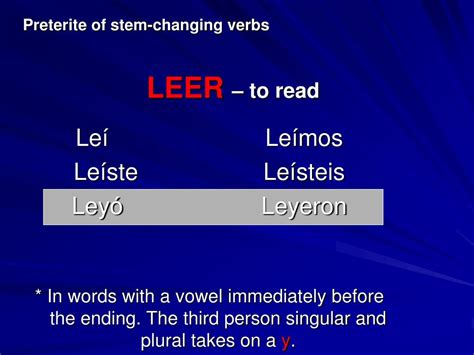 PPT - Preterite Stem-Changing Verbs PowerPoint Presentation, free ...