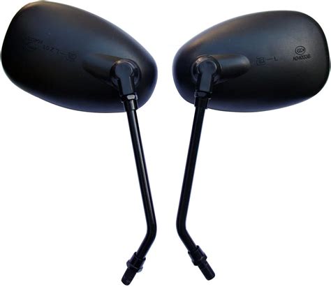 Buy MotorToGo Compatible One Pair Black Oval Rear View Mirrors for ...