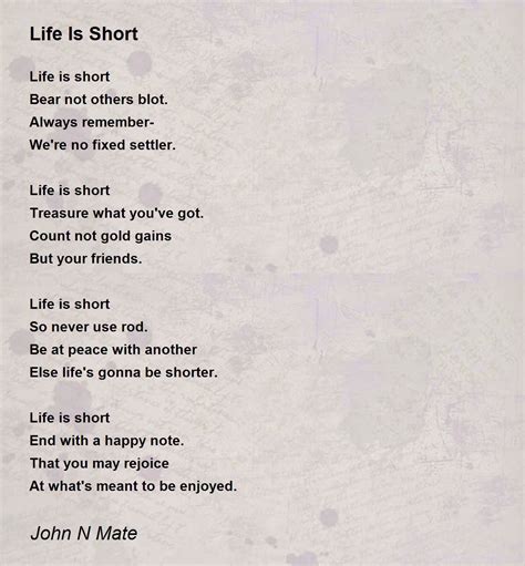 Short Quotes About Life Poem