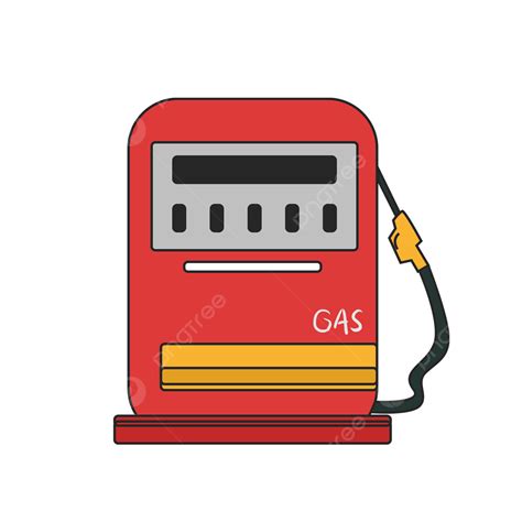 Cartoon Gas Station Clipart Transparent Background, Lineart Cartoon Gas ...