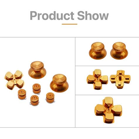 Ps4 Controller Buttons Replacement Joystick Thumbsticks Kit Metal ...