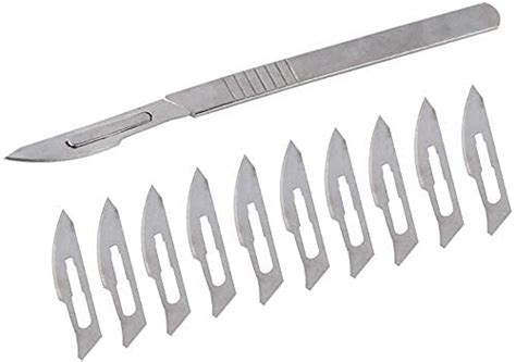 EUZA carbon steel Surgical blade no. 24 (10pcs) with scalpel handle no ...