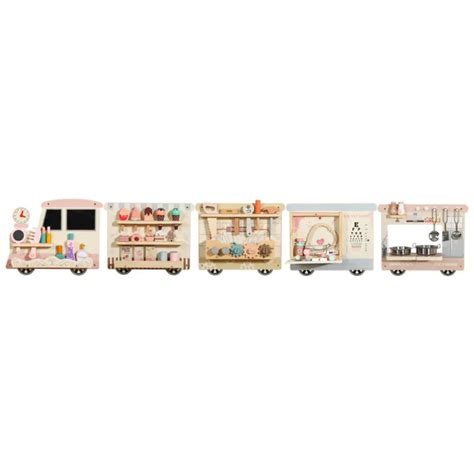 Wooden Pretend Play Wall Panel Train Set – Interactive Role Play Activ ...