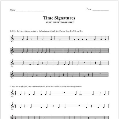 Time Signature Worksheet For Grade 2 at Thomas Mould blog