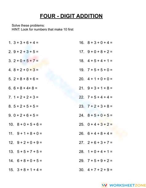 Math Addition 4 Digits 的图像结果