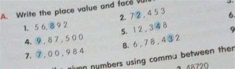 write the place value and face value of the circled digits. - Brainly.in
