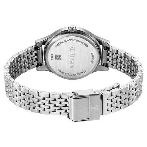 Buy Online Titan Karishma Quartz Analog Black Dial Silver Stainless ...
