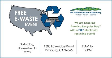 Free E-Waste Recycling Event! - Mt. Diablo Resource Recovery