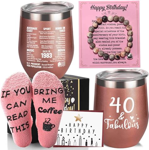 Amazon.com | 40th Birthday Gifts for Women, Turning 40 Gifts Set for ...
