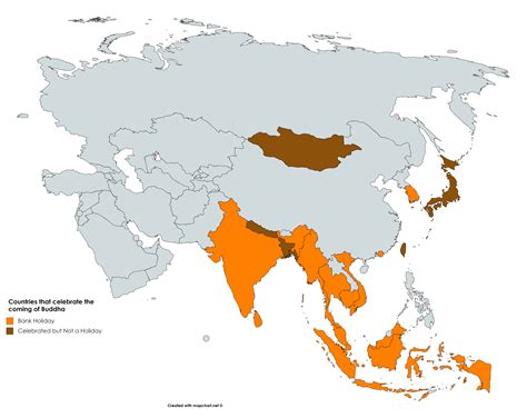 Countries that Celebrate the Coming of Buddha : Buddhism