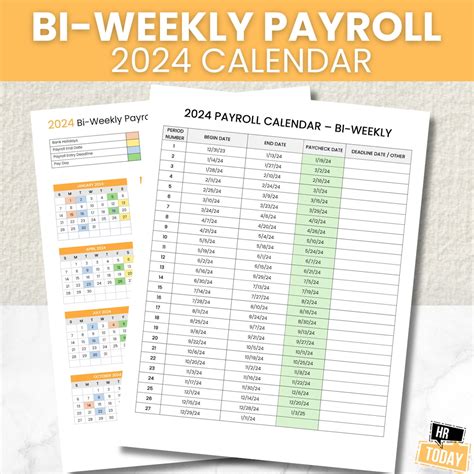2024 Bi-weekly Payroll Calendar Template - Etsy