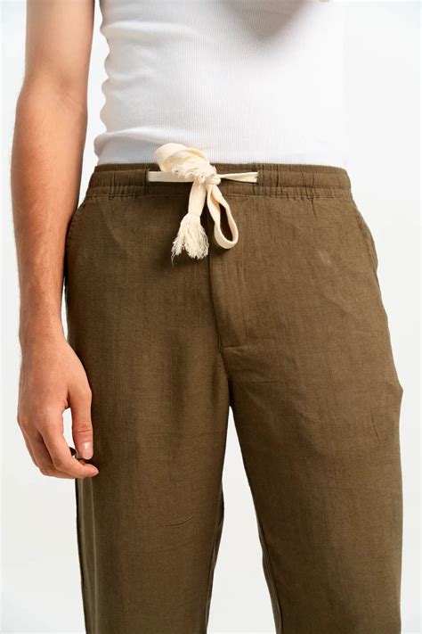 POLY LINEN GREEN TROUSERS – South Origin