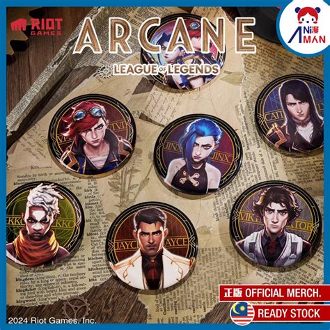 LOL League of Legends Arcane 75mm Badge Blind Box Bilibili Official ...