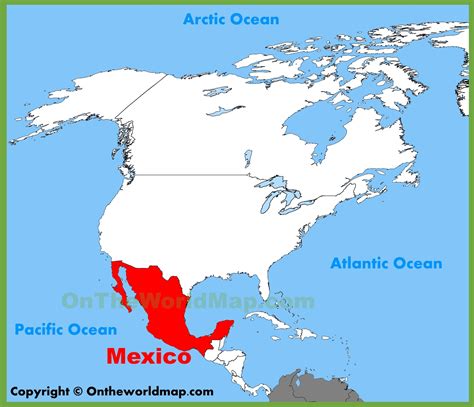 Mexico location on the North America map - Ontheworldmap.com