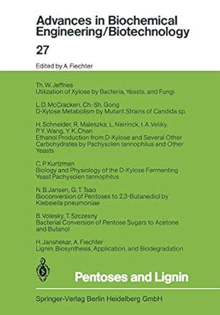 Buy Pentoses and Lignin: 27 (Advances in Biochemical Engineering ...