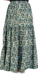 Kastoori Collection Floral Print Women Tiered Green Skirt - Buy ...