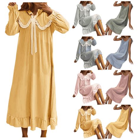 Juslio Nightgowns for Women Plus Size Casual Thick Warm Flannel Long ...