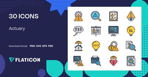 Actuary Icon Pack | Soft-fill | 30 .SVG Icons