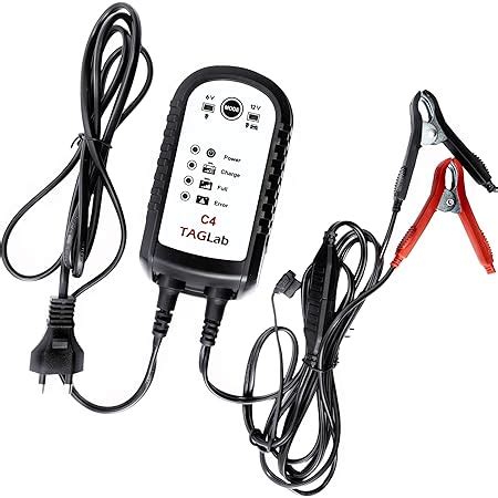 TAGLab C4 Battery Charger - Automatic Charger & Trickle Maintainer for ...
