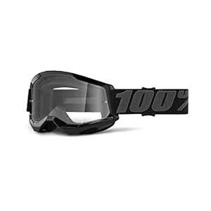 100% Strata 2 Motocross & Mountain Biking Goggles (Black - Clear Lens ...
