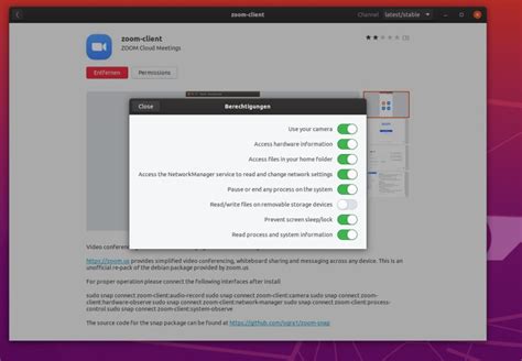 Zoom Client Linux 的图像结果