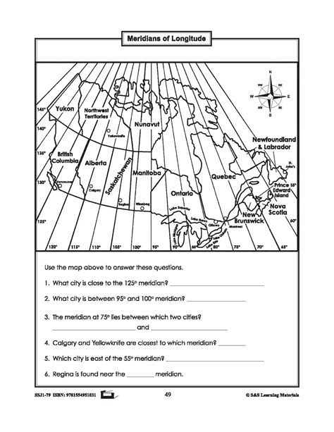Latitude, Longitude & Scale Canadian Mapping Activities Grades 1-3 - Worksheets Library