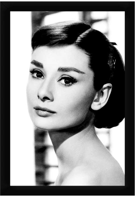 Braj Art Gallery Audrey Hepburn Bold B&W Framed Poster Size 13.5X19.5 ...