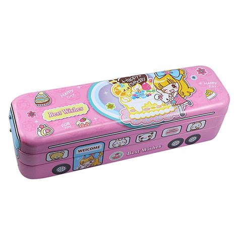 Saamarth Impex Cartoon Bus Design 2 Compartment Pink Color Metal Toy ...