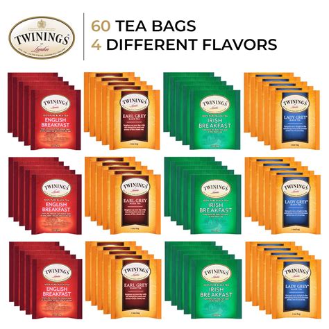 Twinings Tea Black Tea Sampler Variety Pack - Earl Grey, English ...