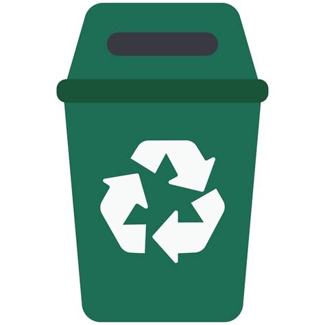 Flat vector illustration of green recycling bin with recycle logo ...