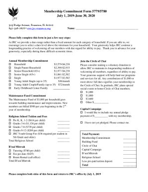 Fillable Online Fillable Online jrc-evanston Membership Commitment Form ...