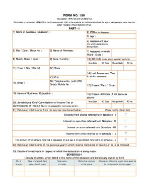 FORM NO 15 H SEE RULE 29 C-1A) THE ... - Karur Vysya Bank - Fill and ...