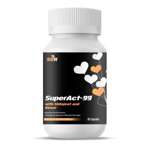 Buy SUPER ACT 99 - Ayurvedic Shilajit Gold 60 Capsules | Vigour ...
