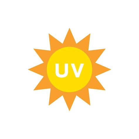 Ikona słońca z symbolem promieniowania UV | Wektor Premium
