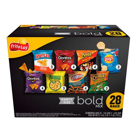 Frito-Lay Bold Mix Family Bag, Multi-Box Flavor Variety Pack Snack ...
